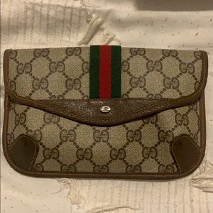 ❤️Authentic Vintage Gucci Sherry Web Stripe Clutch